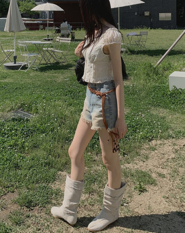 Meki Damage Vintage Washing Short Pants